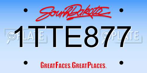 1TTE877 South Dakota License Plate
