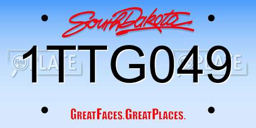 1TTG049 South Dakota License Plate