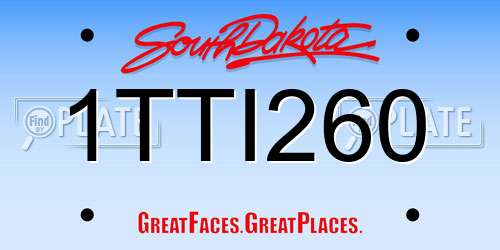 1TTI260 South Dakota License Plate