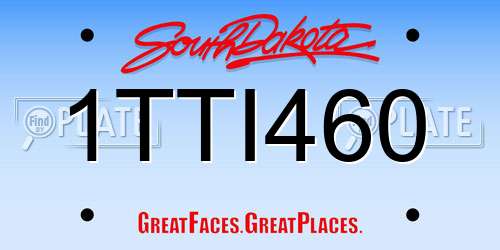 1TTI460 South Dakota License Plate
