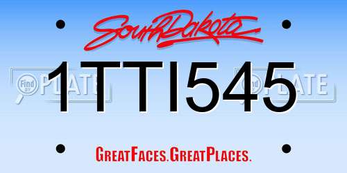1TTI545 South Dakota License Plate