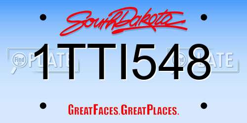 1TTI548 South Dakota License Plate
