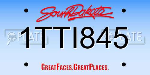 1TTI845 South Dakota License Plate