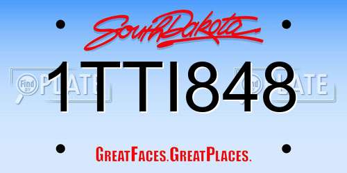 1TTI848 South Dakota License Plate