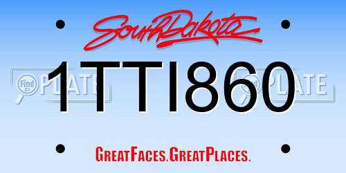 1TTI860 South Dakota License Plate