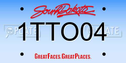 1TTO04 South Dakota License Plate