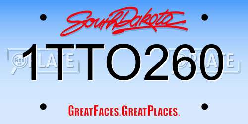 1TTO260 South Dakota License Plate