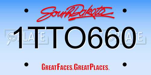 1TTO660 South Dakota License Plate