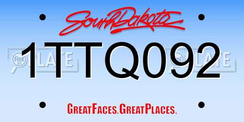 1TTQ092 South Dakota License Plate