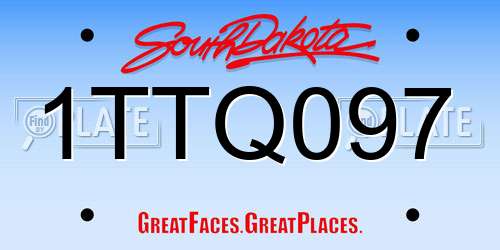 1TTQ097 South Dakota License Plate
