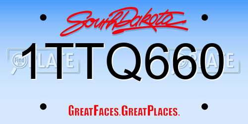 1TTQ660 South Dakota License Plate