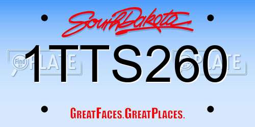 1TTS260 South Dakota License Plate