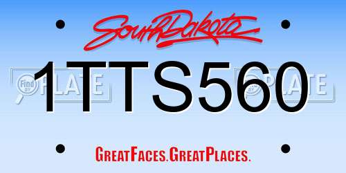 1TTS560 South Dakota License Plate