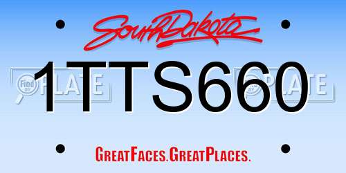 1TTS660 South Dakota License Plate