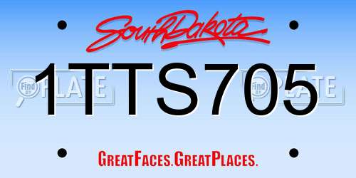 1TTS705 South Dakota License Plate