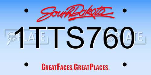 1TTS760 South Dakota License Plate