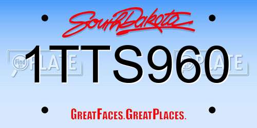 1TTS960 South Dakota License Plate