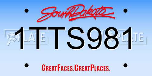 1TTS981 South Dakota License Plate