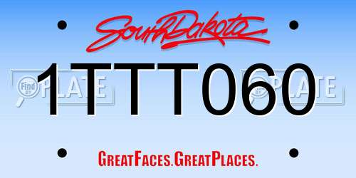 1TTT060 South Dakota License Plate