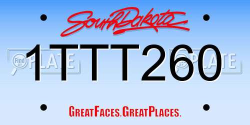 1TTT260 South Dakota License Plate
