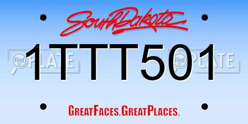 1TTT501 South Dakota License Plate