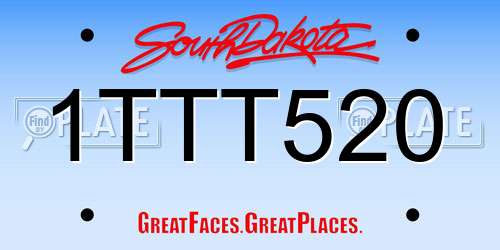 1TTT520 South Dakota License Plate