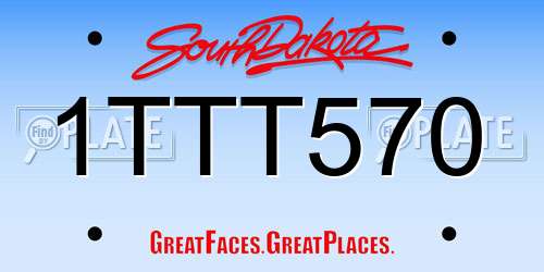 1TTT570 South Dakota License Plate