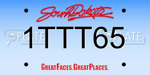 1TTT65 South Dakota License Plate