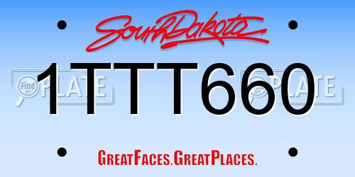 1TTT660 South Dakota License Plate