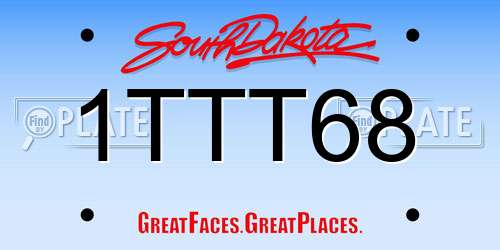 1TTT68 South Dakota License Plate