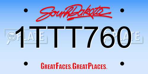 1TTT760 South Dakota License Plate