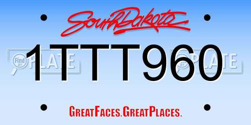 1TTT960 South Dakota License Plate