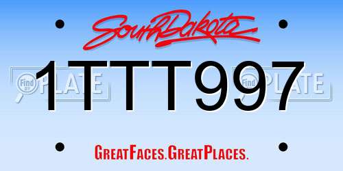 1TTT997 South Dakota License Plate