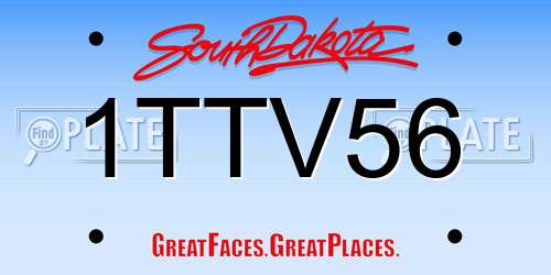 1TTV56 South Dakota License Plate