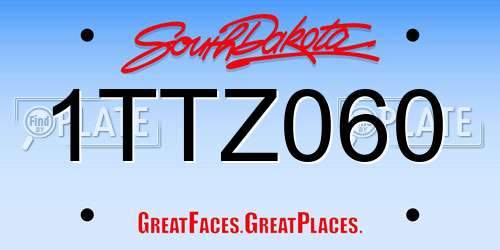 1TTZ060 South Dakota License Plate