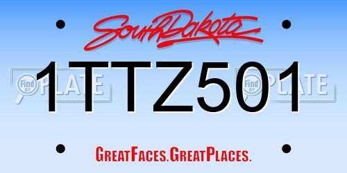 1TTZ501 South Dakota License Plate