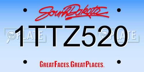 1TTZ520 South Dakota License Plate