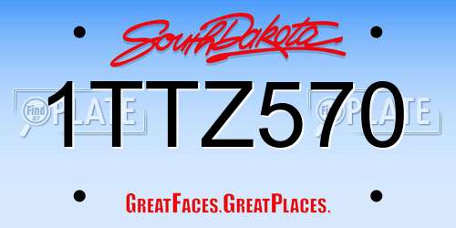 1TTZ570 South Dakota License Plate