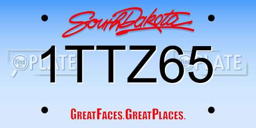 1TTZ65 South Dakota License Plate