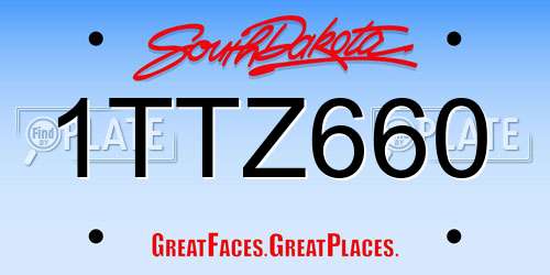1TTZ660 South Dakota License Plate