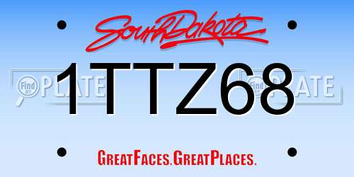1TTZ68 South Dakota License Plate