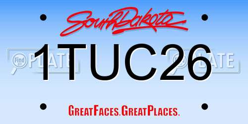1TUC26 South Dakota License Plate
