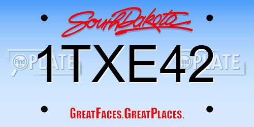 1TXE42 South Dakota License Plate