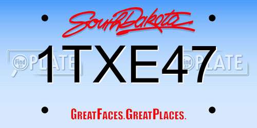 1TXE47 South Dakota License Plate