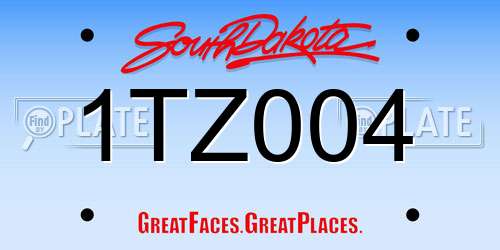 1TZ004 South Dakota License Plate