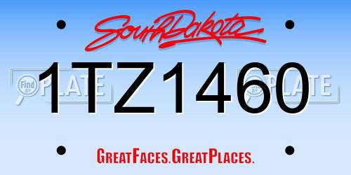 1TZ1460 South Dakota License Plate
