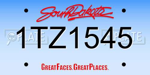 1TZ1545 South Dakota License Plate