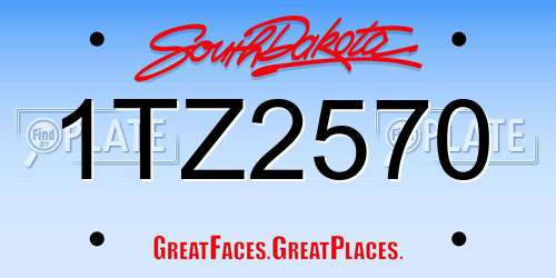1TZ2570 South Dakota License Plate