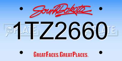 1TZ2660 South Dakota License Plate