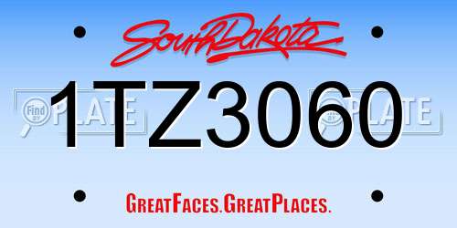 1TZ3060 South Dakota License Plate